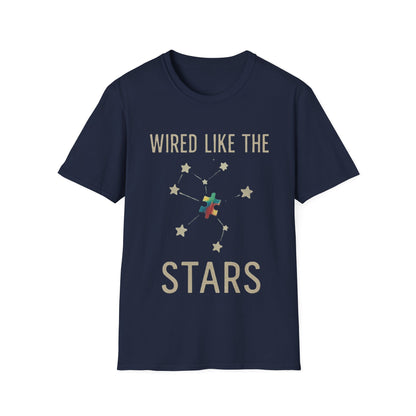 Wired Like the Stars Neurodiversity T-Shirt – Autism Pride Puzzle Star Tee