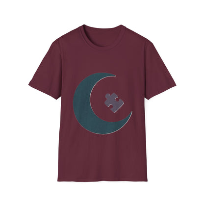 Autism Awareness Moon Puzzle T-Shirt – Minimalist Neurodiversity Tee