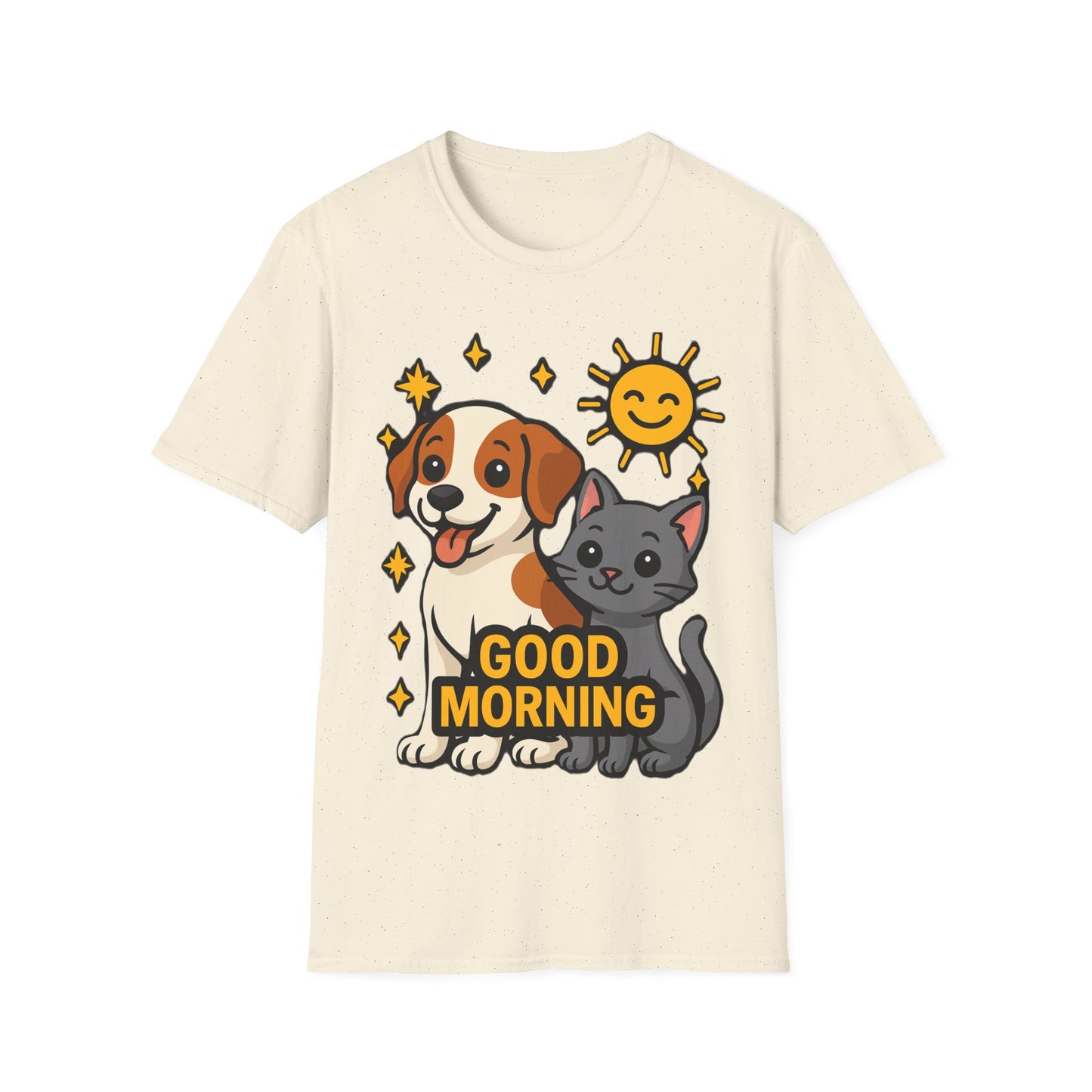 Good Morning Dog and Cat T-Shirt – Cute Pet Lovers Tee