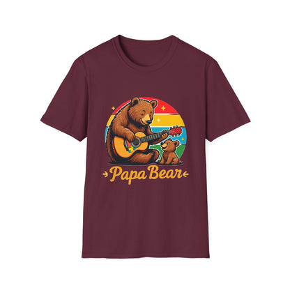 Papa Bear Guitar T-Shirt – Funny Bear Dad Shirt for Fathers  Alternative Title Options