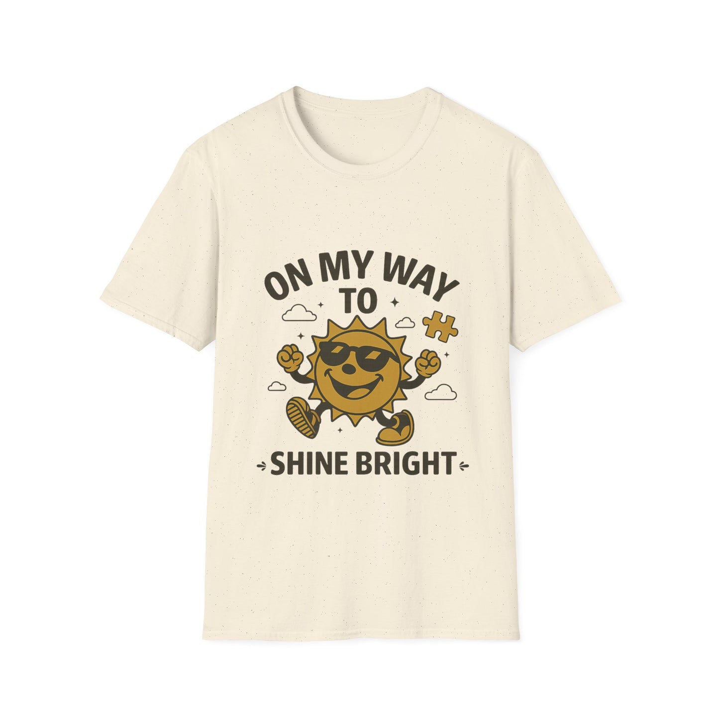 On My Way to Shine Bright Autism Awareness T-Shirt – Motivational Puzzle Piece Design for Neurodiversity and Inclusion