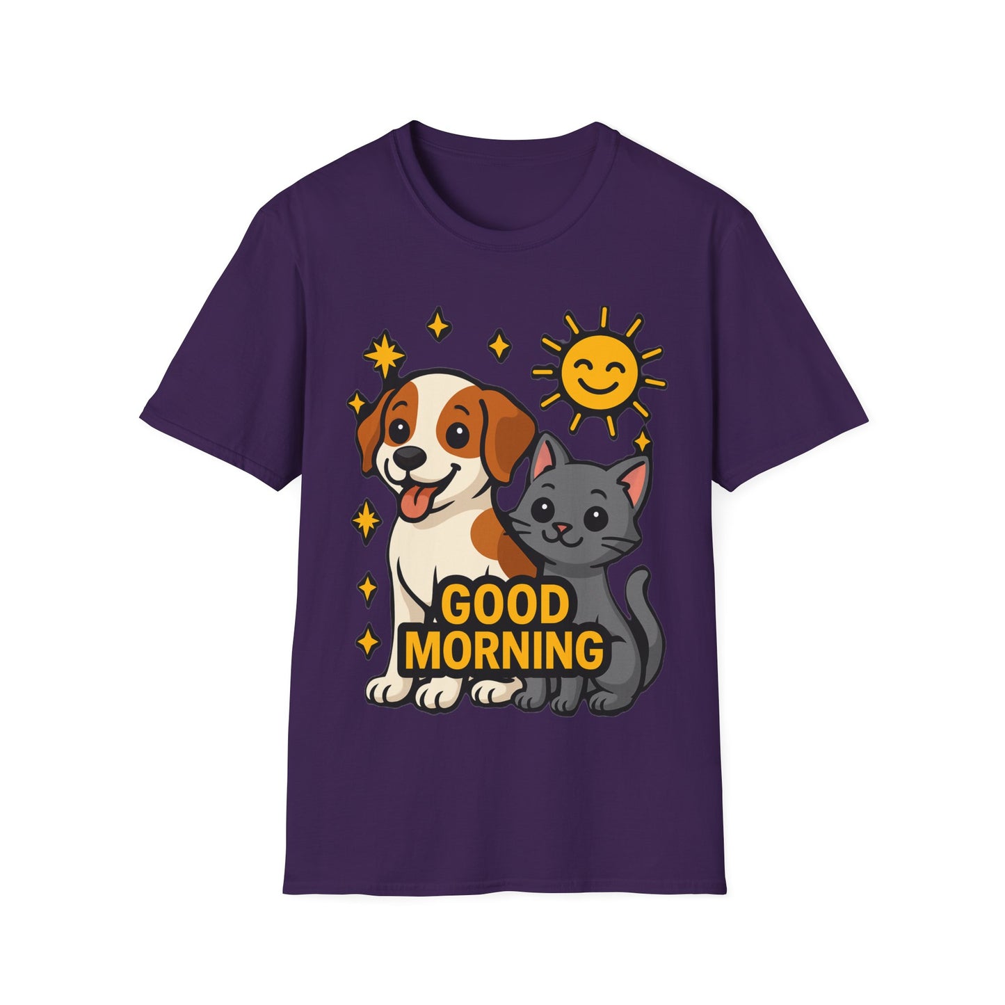 Good Morning Dog and Cat T-Shirt – Cute Pet Lovers Tee