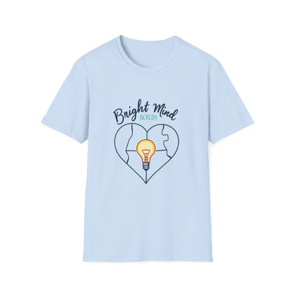 Bright Mind, Bold Heart Shirt – Autism Awareness & Empowerment T-Shirt | Puzzle & Lightbulb Design