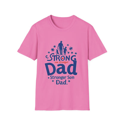 Strong Dad Stronger Son Autism Awareness T-Shirt – Proud Father Support Shirt