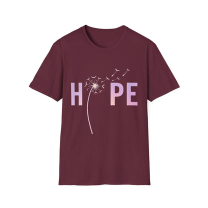 Hope Inspirational Dandelion T-Shirt – Positive Mental Health & Cancer Support Shirt