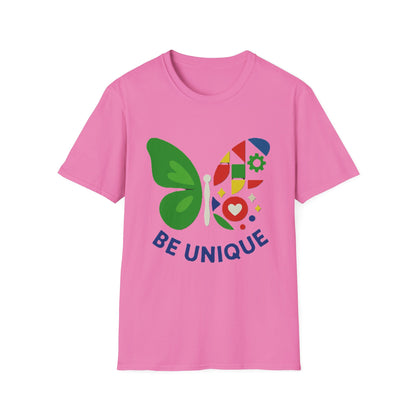 Be Unique Butterfly T-Shirt – Autism Acceptance & Neurodiversity Pride Graphic Tee