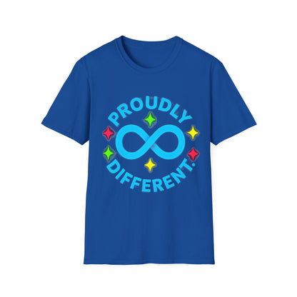 Proudly Different T-Shirt – Colorful Infinity Design for Empowerment