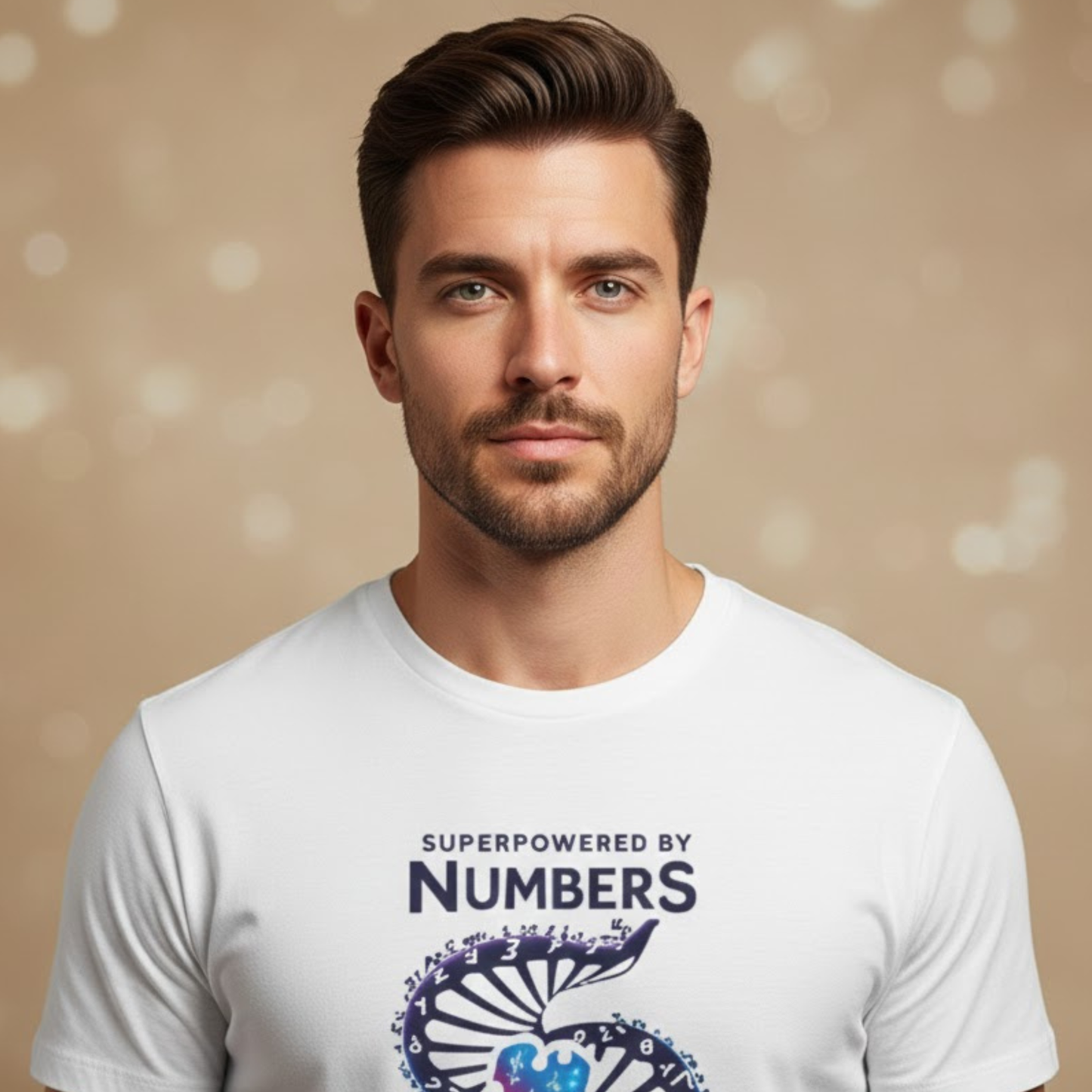 Superpowered by Numbers Graphic T-Shirt – Symbolic Energy Design