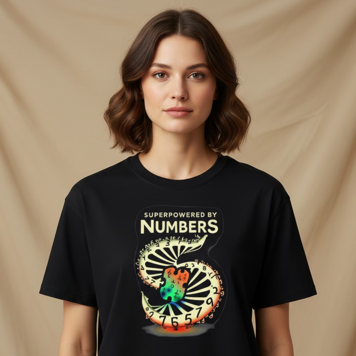 Superpowered by Numbers Graphic T-Shirt – Symbolic Energy Design