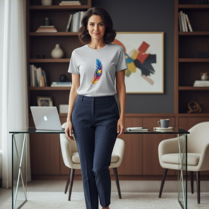 Autism Awareness Feather T-Shirt – Colorful Neurodiversity Puzzle Piece Tee