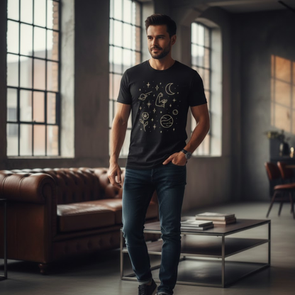 Cosmic Strength Line Art T-Shirt – Feminine Power & Self Growth Tee