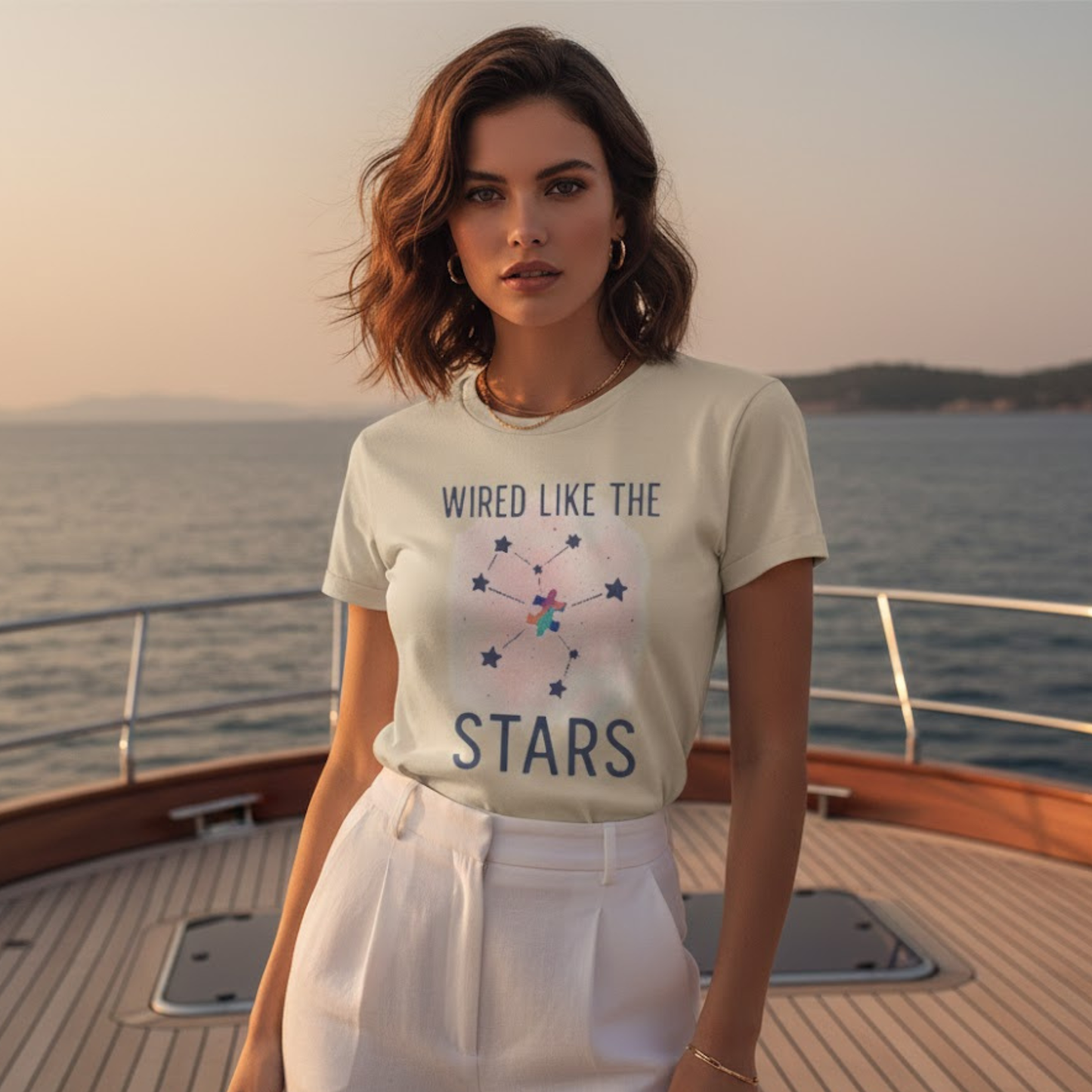 Wired Like the Stars Neurodiversity T-Shirt – Autism Pride Puzzle Star Tee