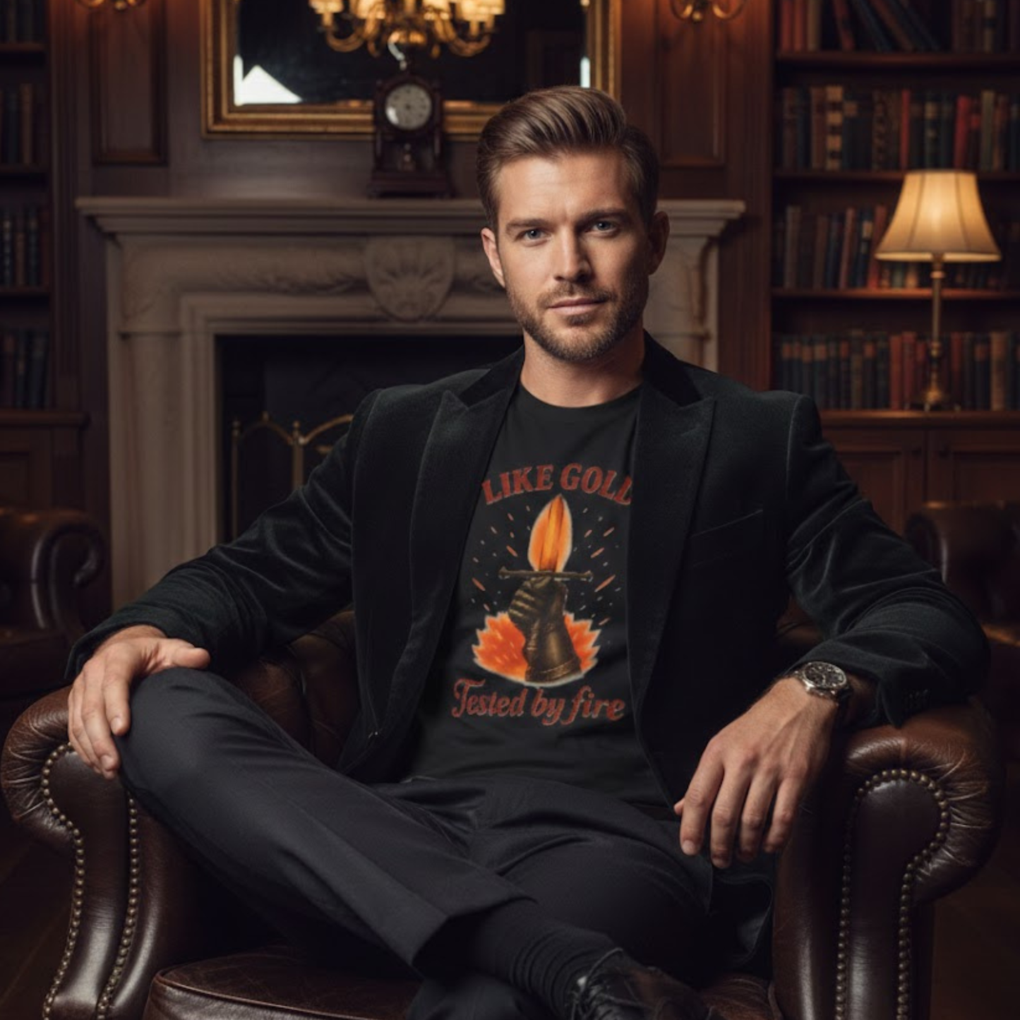 Like Gold Tested by Fire T-Shirt – Strength & Resilience Symbol Tee