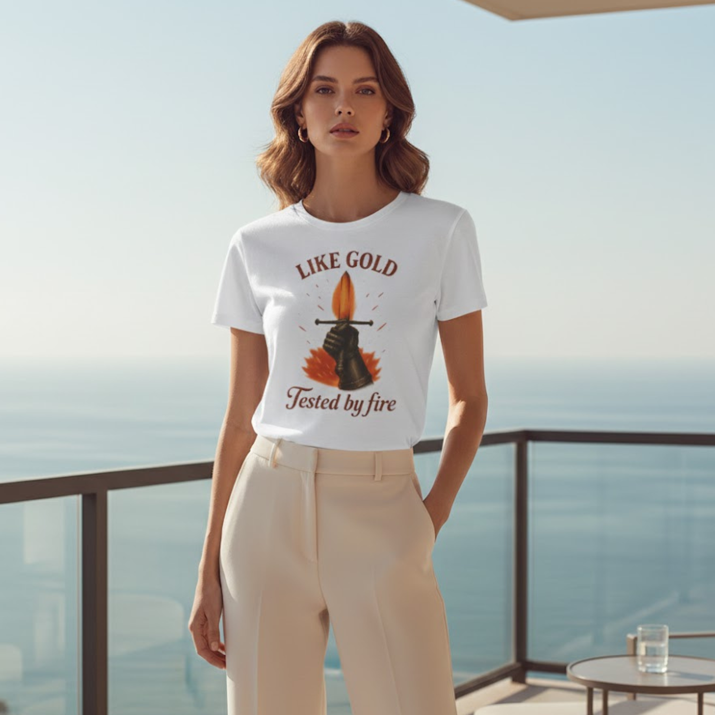 Like Gold Tested by Fire T-Shirt – Strength & Resilience Symbol Tee