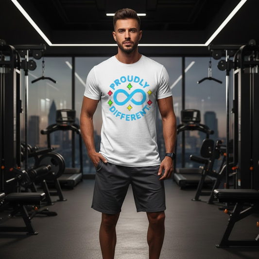 Proudly Different T-Shirt – Colorful Infinity Design for Empowerment