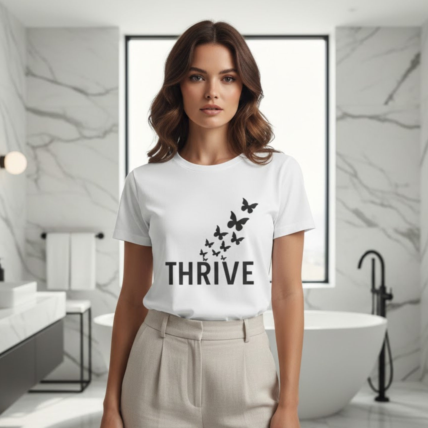 Thrive Butterfly T-Shirt – Empowerment & Growth Design