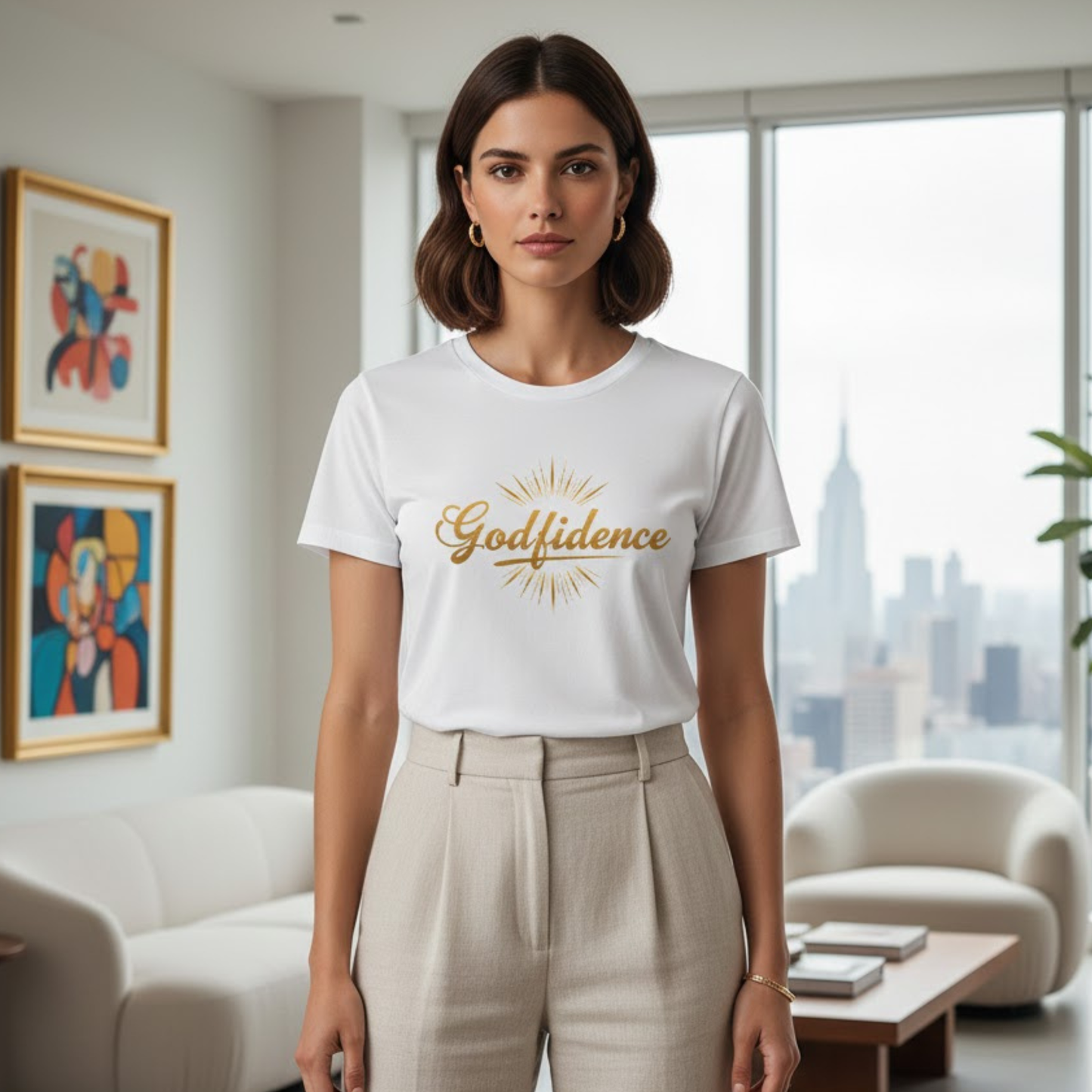 Godfidence Christian T-Shirt – Faith Over Fear Inspirational Christian Tee