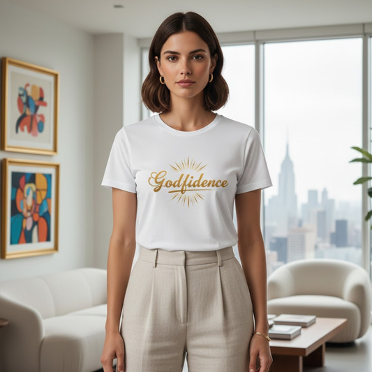 Godfidence Christian T-Shirt – Faith Over Fear Inspirational Christian Tee