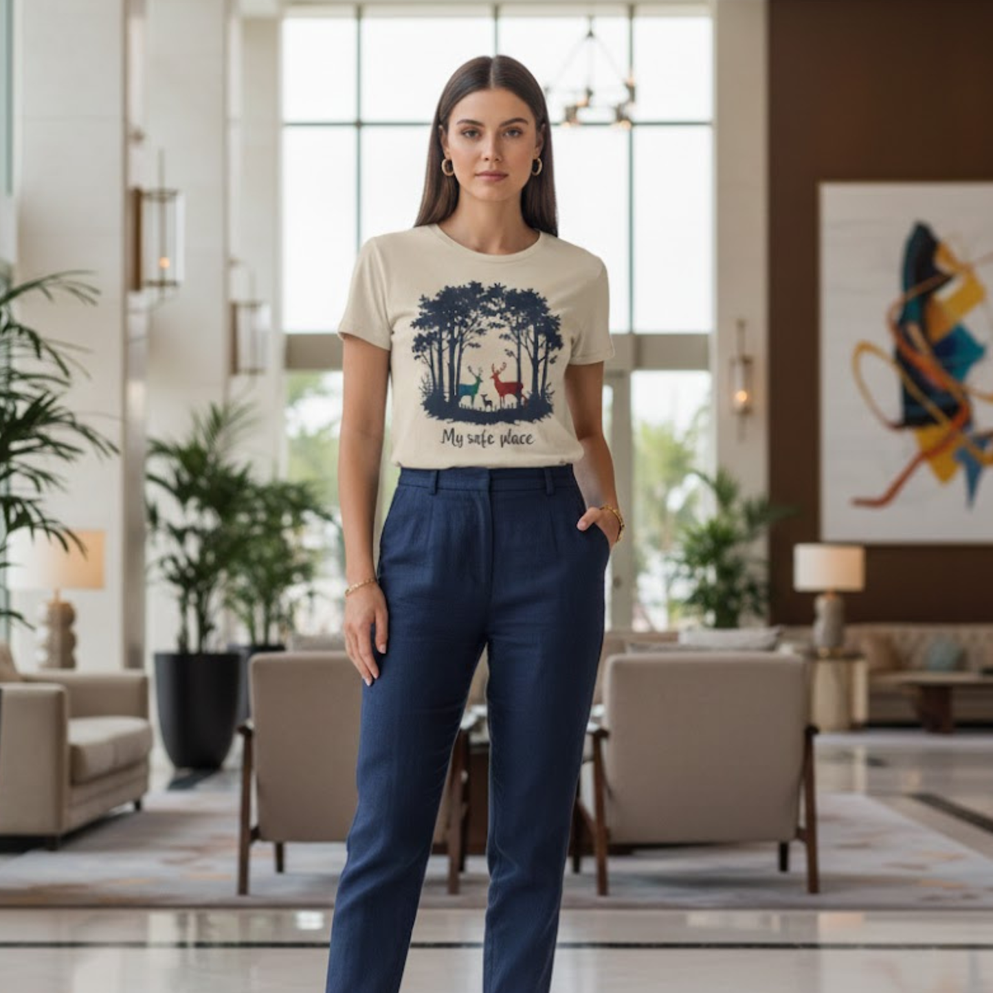 My Safe Place Deer Shirt – Peaceful Forest T-shirt for Nature Lovers