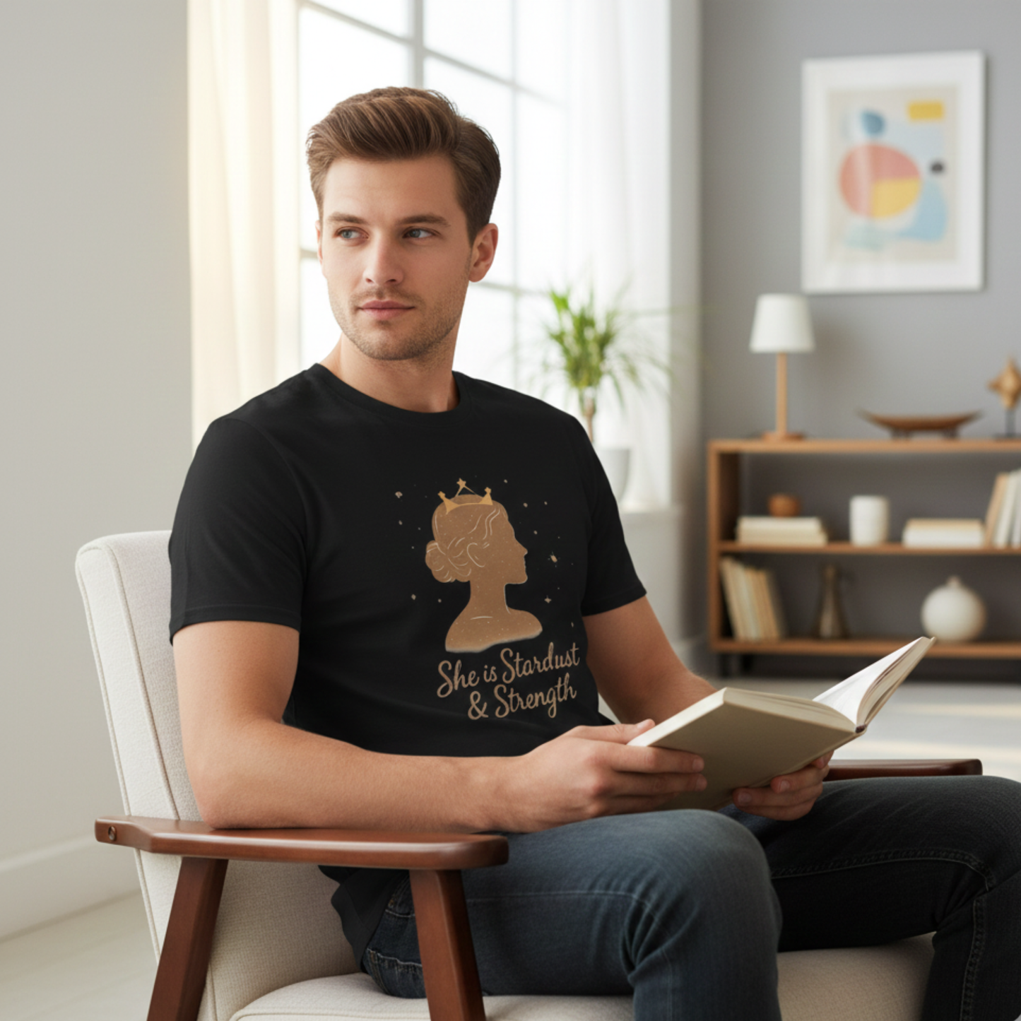 She is Stardust & Strength Shirt – Inspirational T-shirt Celebrating Inner Power and Resilience