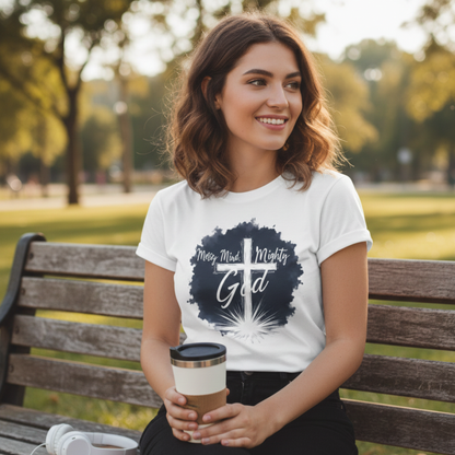 Messy Mind, Mighty God Shirt – Christian Faith T-Shirt with Cross & Empowering Message