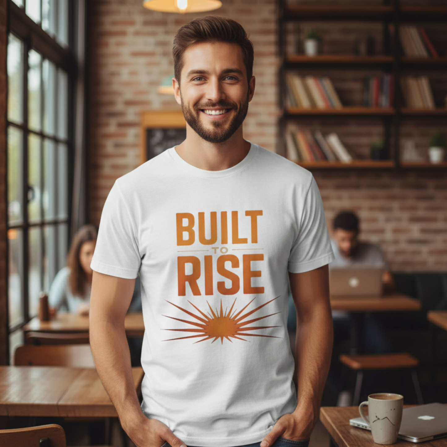 Built to Rise Shirt – Motivational Design with Sunrise & Empowerment Message