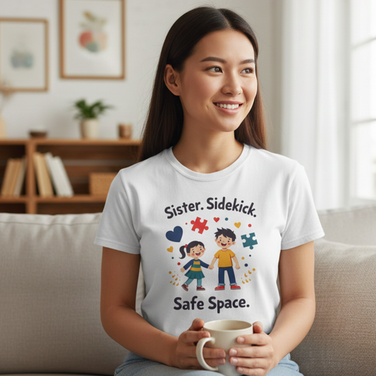 Sister Sidekick Shirt – Safe Space Autism Awareness Tee for Siblings