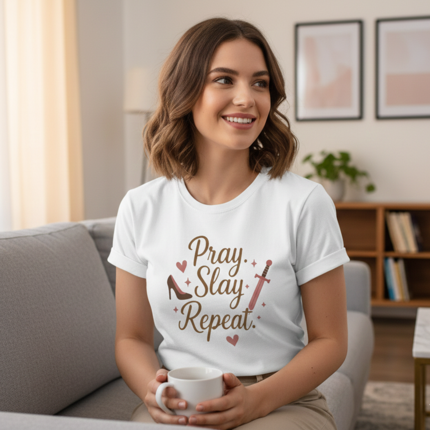 Pray Slay Repeat Shirt – Empowering Women's Strength T-Shirt with Inspirational Design