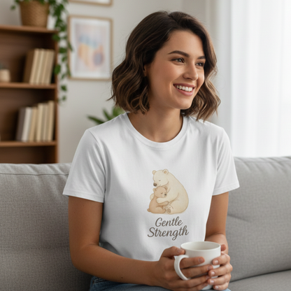 Gentle Strength Shirt – Bear & Cub T-Shirt for Compassion, Love, and Family