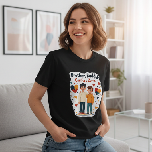 Brother, Buddy, Comfort Zone Shirt – Inspirational Sibling Bond T-Shirt for Support & Love