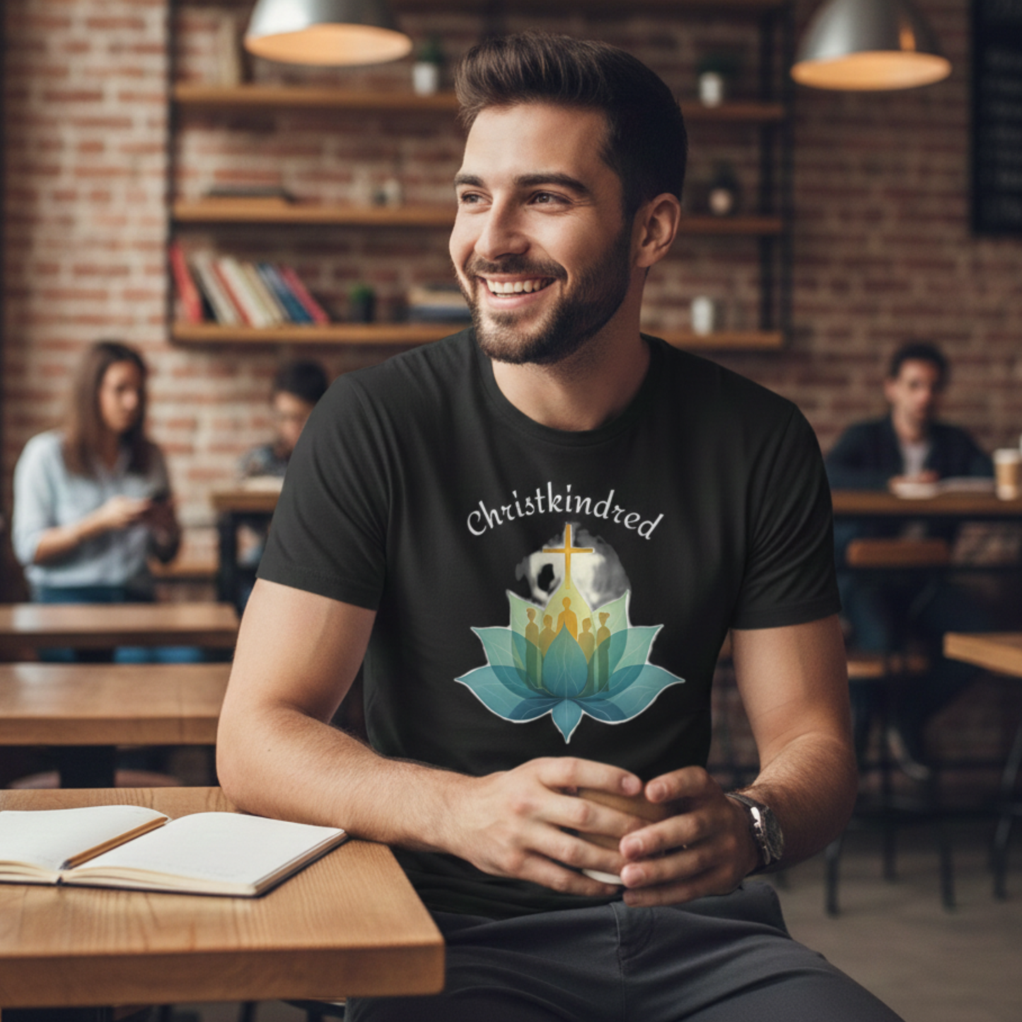 Christkindred T-Shirt – Christian Faith Shirt with Cross & Lotus Design