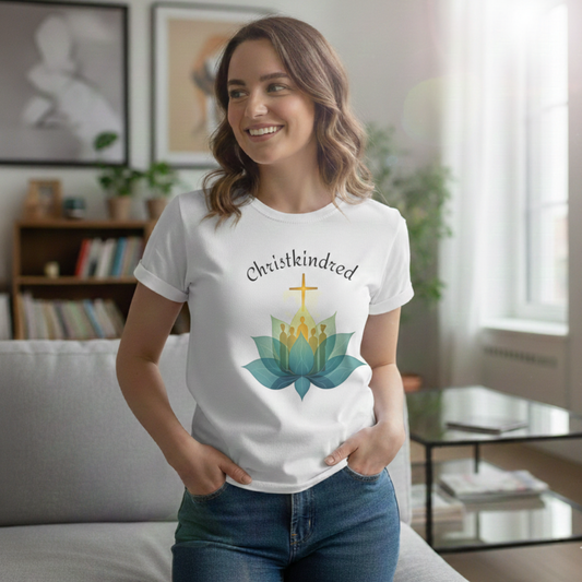 Christkindred T-Shirt – Christian Faith Shirt with Cross & Lotus Design