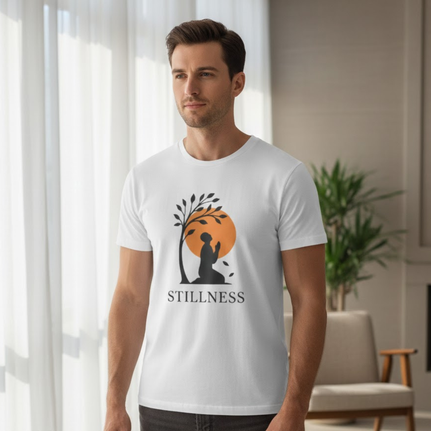 Stillness Christian T-Shirt – Faith, Prayer & Peace-Inspired Minimalist Tee