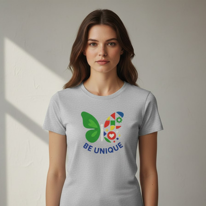 Be Unique Butterfly T-Shirt – Autism Acceptance & Neurodiversity Pride Graphic Tee