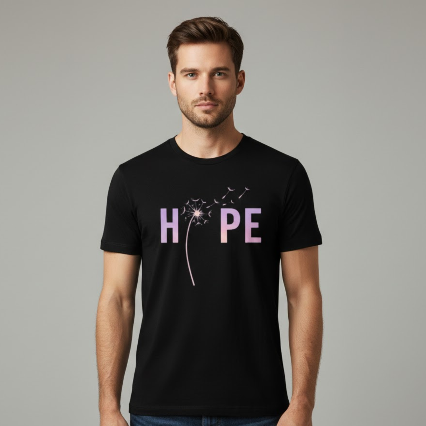 Hope Inspirational Dandelion T-Shirt – Positive Mental Health & Cancer Support Shirt