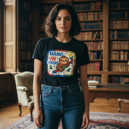 Hang In There Sloth T-Shirt – Cute Motivational Encouragement Shirt for Everyday Positivity