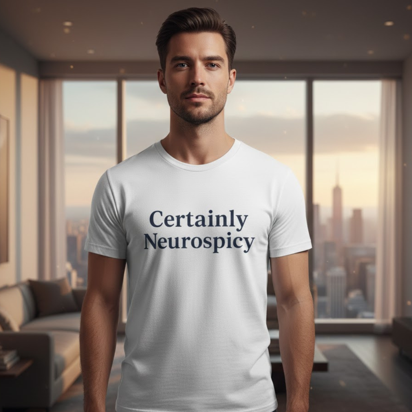 Certainly Neurospicy T-Shirt – Funny Neurodivergent Autism ADHD Minimalist Shirt