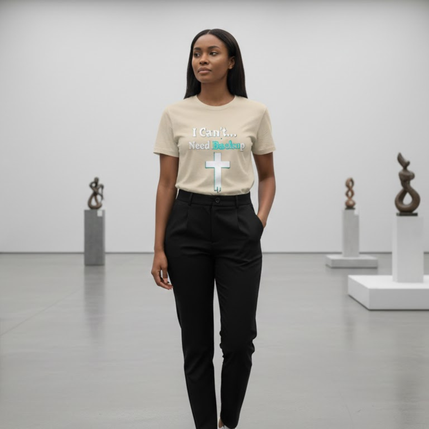 I Can’t Need Backup Christian T-Shirt – Faith Humor Jesus Cross Shirt