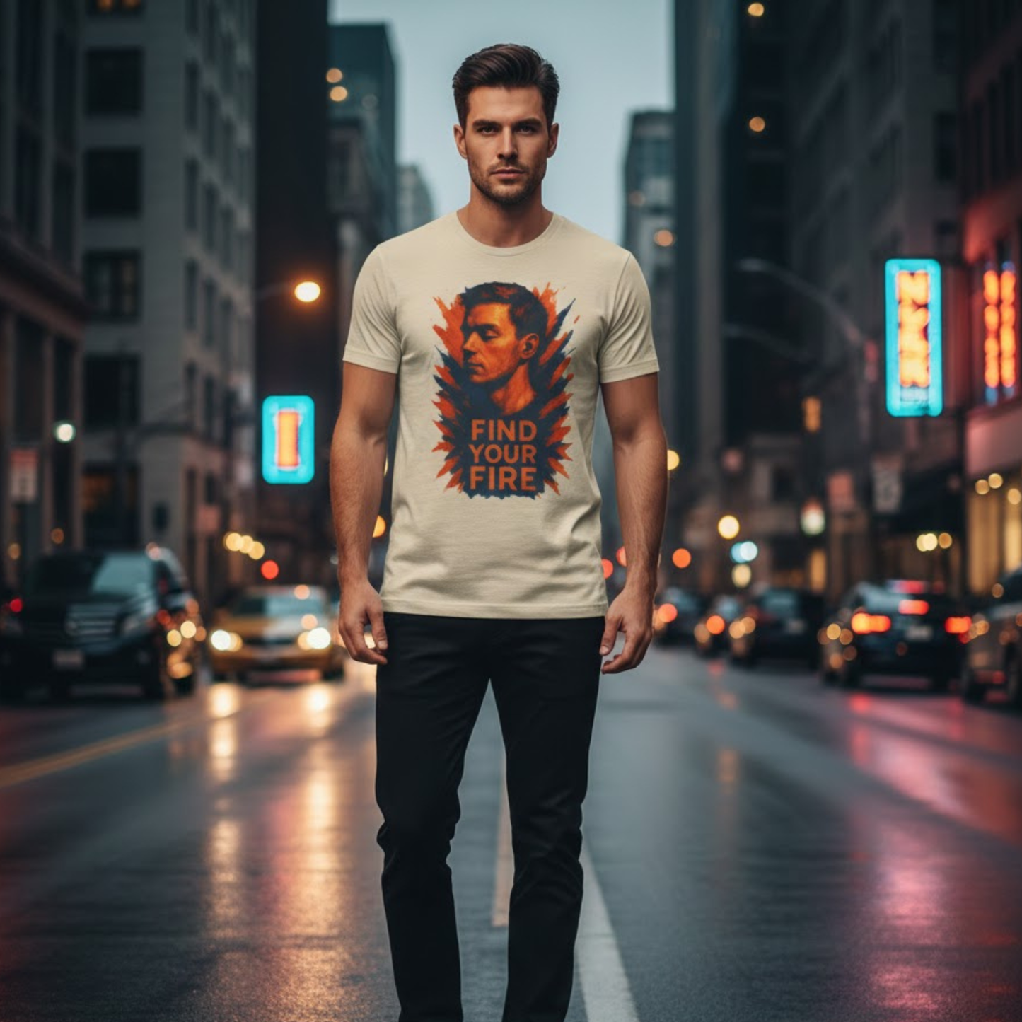 Find Your Fire Shirt – Motivational Strength Graphic T-Shirt for Men