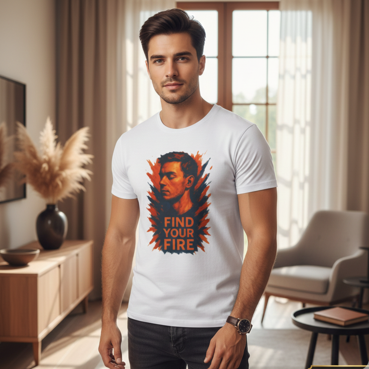 Find Your Fire Shirt – Motivational Strength Graphic T-Shirt for Men